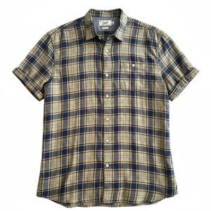 Grayers Navy and Beige Plaid Button-Down Shirt